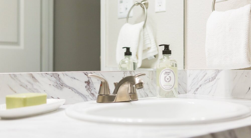 bathroom sink finishes at The Overlook apartments in sandy springs, Atlanta, GA